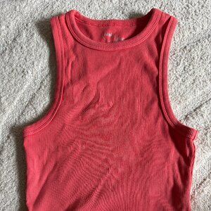 Aerie Coral Ribbed Tank Top
